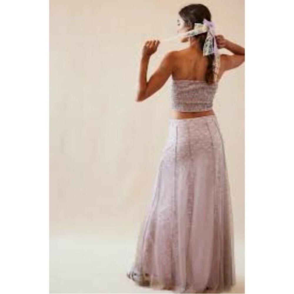 Free People Shape Of You Maxi Skirt Set New without tag Size XS Sandy Pink Combo - Picture 3 of 13